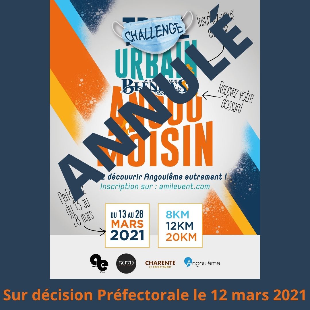 TUA2021 annulé Trail Urbain Angoumoisin